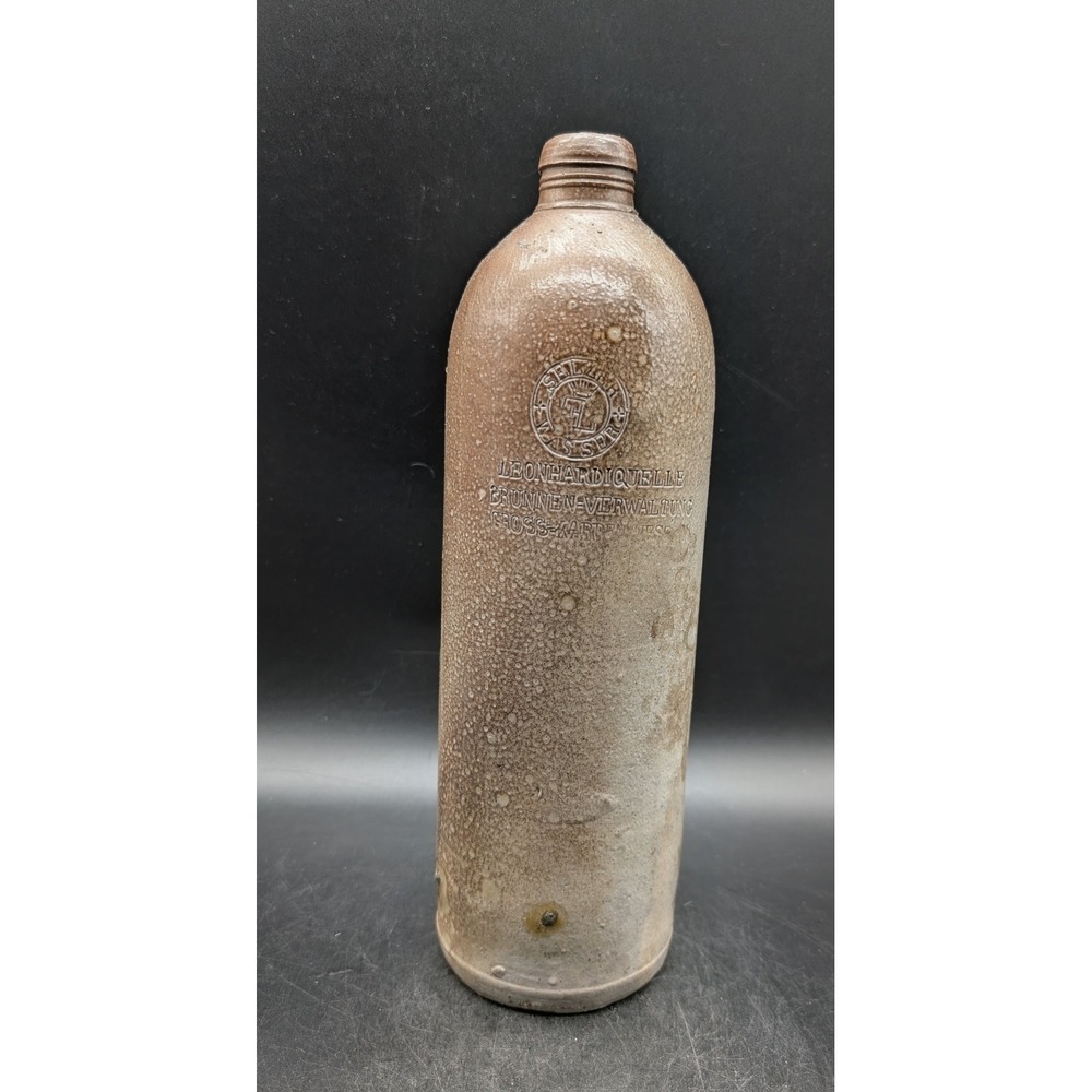 Antique Leonhardiquelle Gross-Karben German Salt Glazed Stoneware Bottle No 1